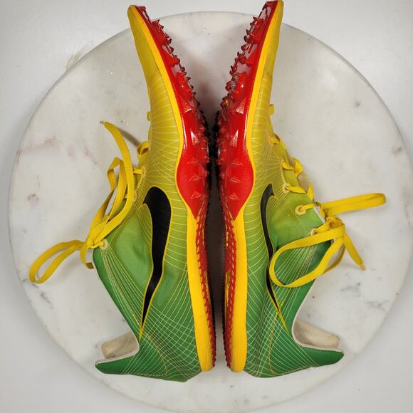 Nike Bowerman Zoom Victory Shoes Mens 11.5‎ Yellow Green Ultra Lite Track Field - Picture 5 of 14